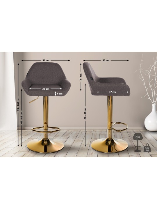 Barkruk Braga Gold stof, donkergrijs Barkruk Braga Gold stof, donkergrijs