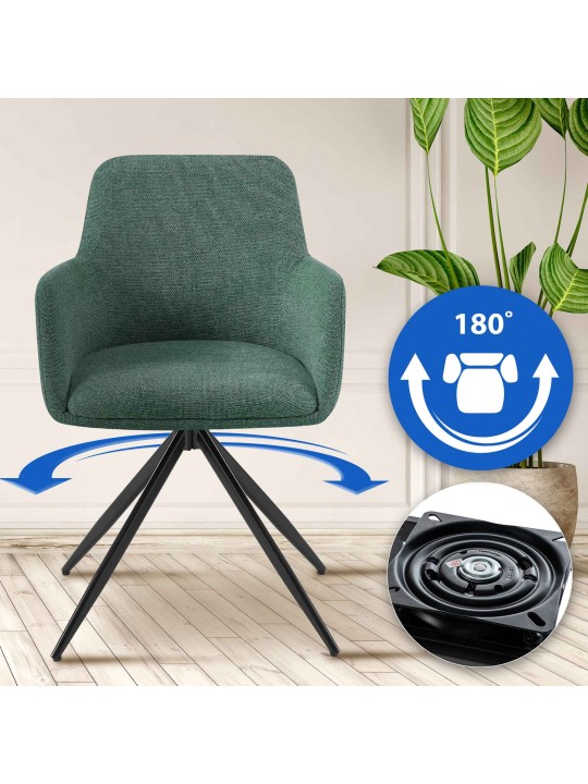 Eetkamerstoel Olema stof, groen