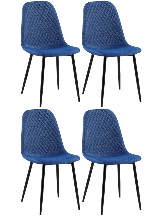 Set van 4 stoelen Giverny stof, blauw Set van 4 stoelen Giverny stof, blauw