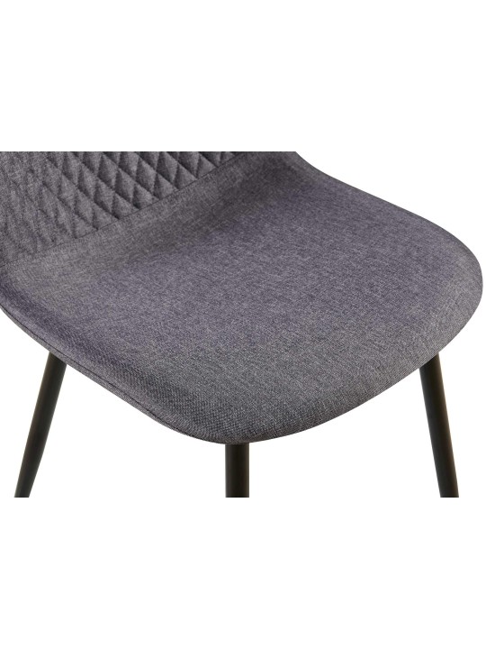 Set van 4 stoelen Giverny stof, donkergrijs