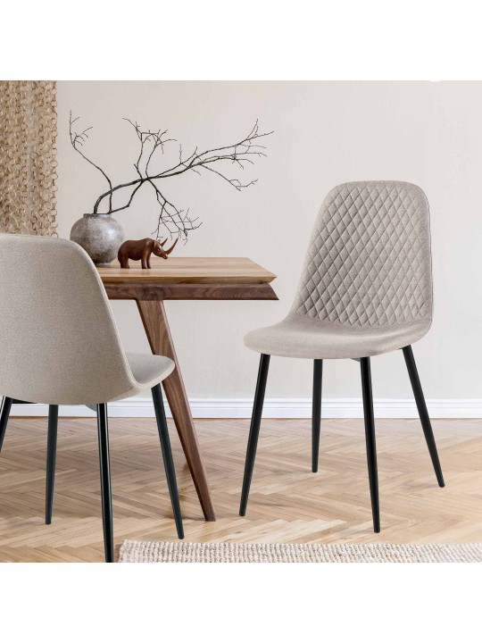 Set van 4 stoelen Giverny stof, grijs