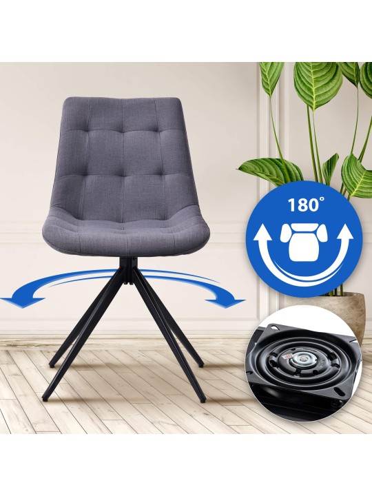 Eetkamerstoel Merna stof, donkergrijs