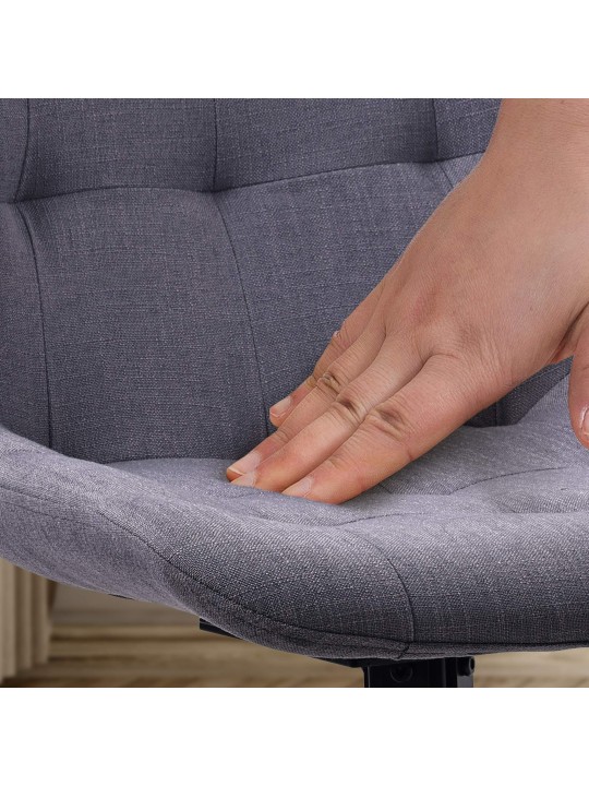 Eetkamerstoel Merna stof, donkergrijs