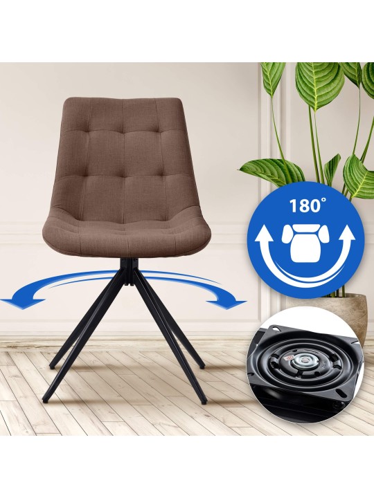 Eetkamerstoel Merna stof, taupe