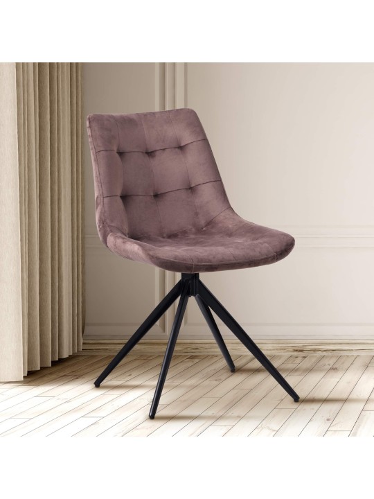 Merna fluwelen eetkamerstoel, bruin Merna fluwelen eetkamerstoel, bruin