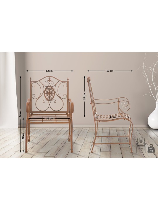 Set van 2 tuinstoelen Punjab, antiek bruin Set van 2 tuinstoelen Punjab, antiek bruin