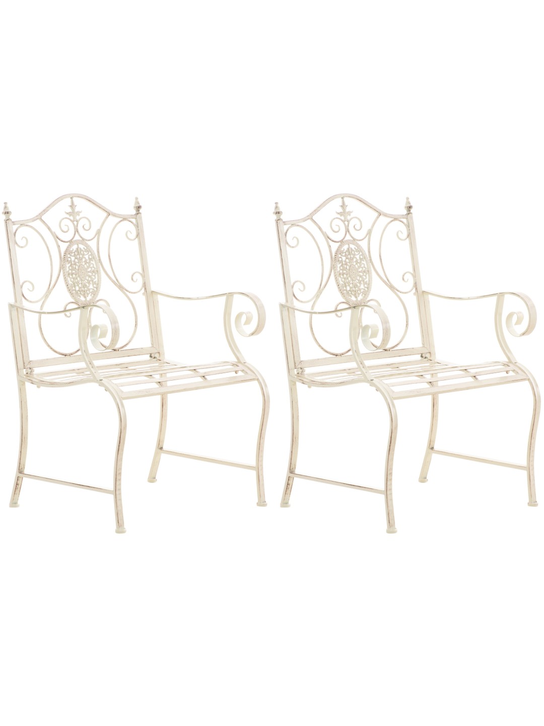Set van 2 tuinstoelen Punjab, antiek crème