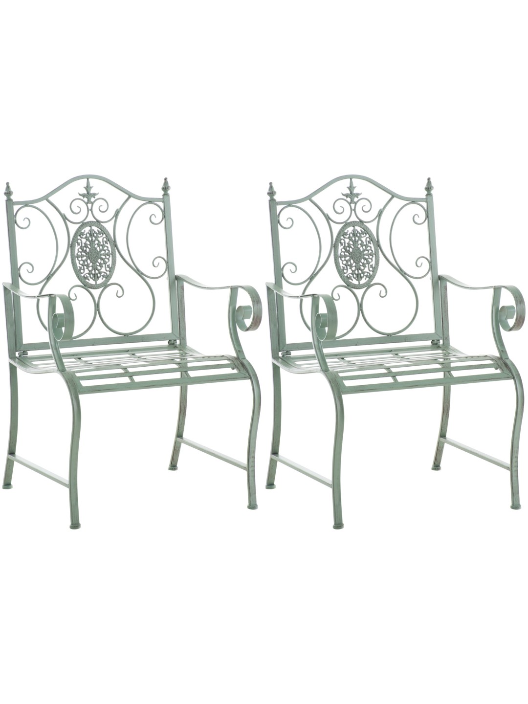 Set van 2 tuinstoelen Punjab, antiek groen