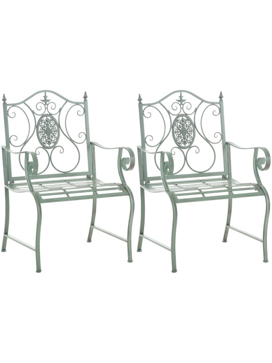Set van 2 tuinstoelen Punjab, antiek groen Set van 2 tuinstoelen Punjab, antiek groen