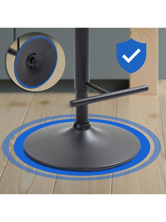 Set van 2 barkrukken Damar fluweel, donkergrijs