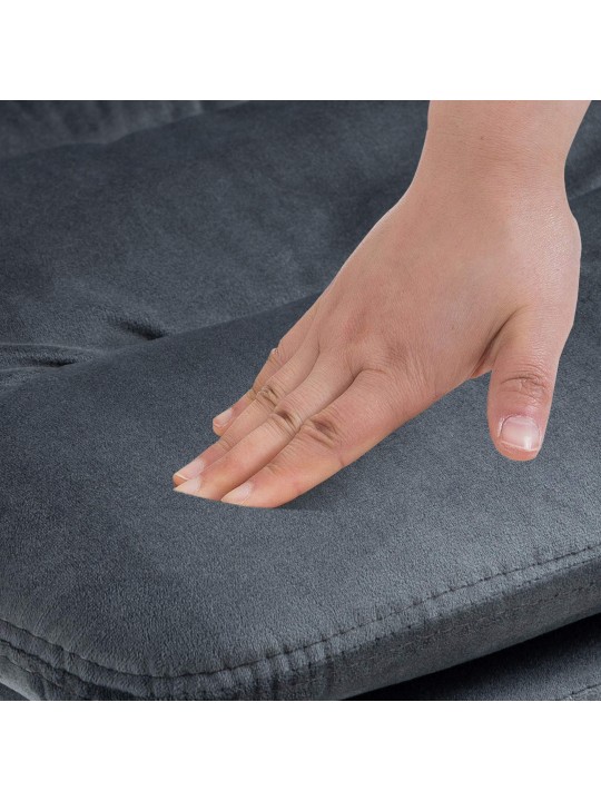 Set van 2 barkrukken Damar fluweel, donkergrijs