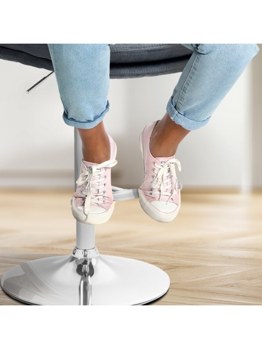 Set van 2 barkrukken Damar fluweel chroom, donkergrijs