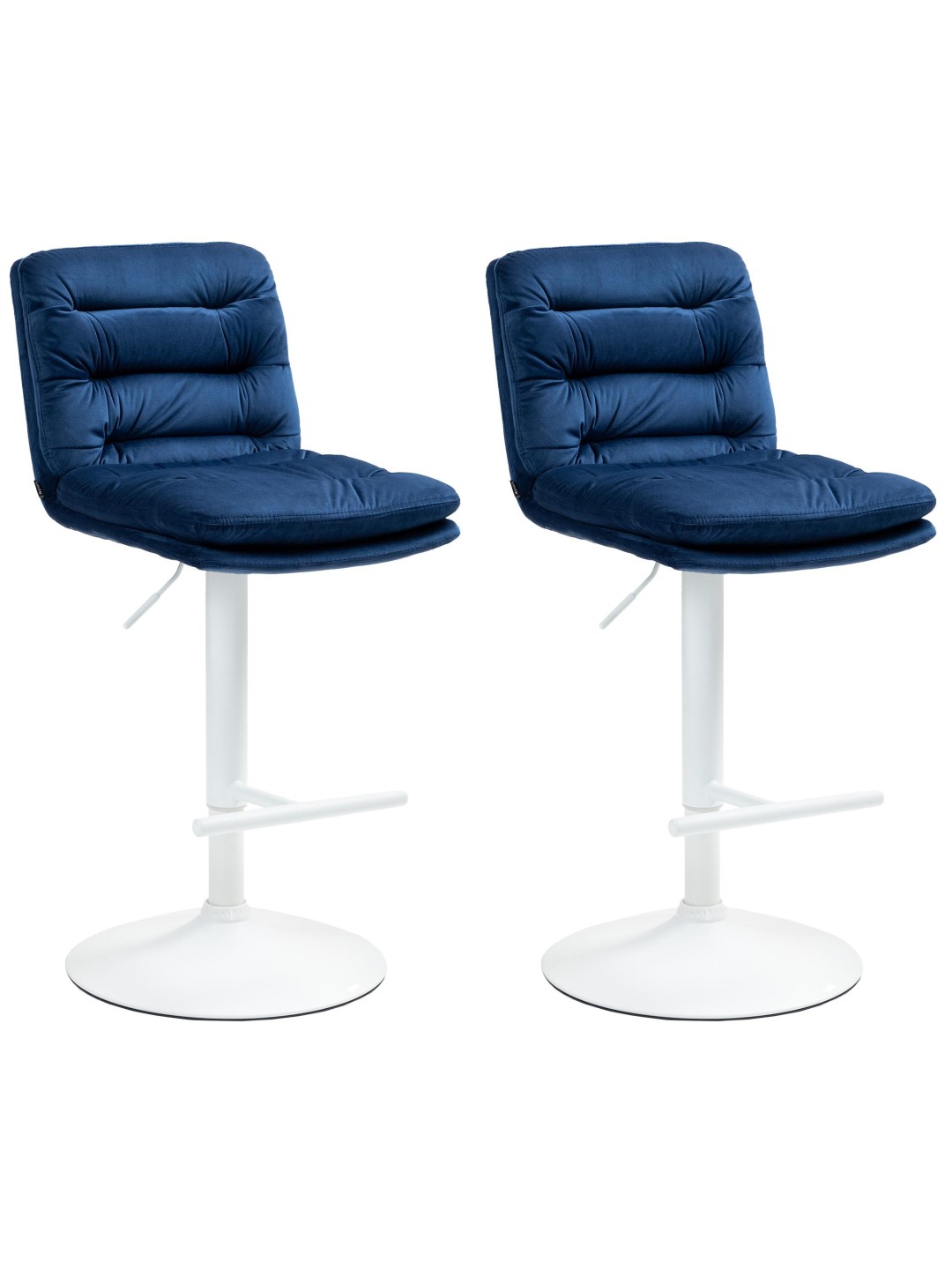 Set van 2 barkrukken Damar fluweel, blauw