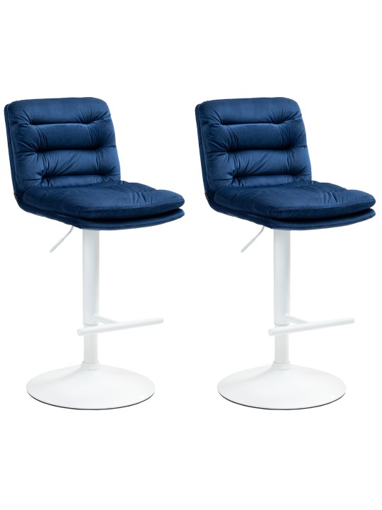 Set van 2 barkrukken Damar fluweel, blauw Set van 2 barkrukken Damar fluweel, blauw