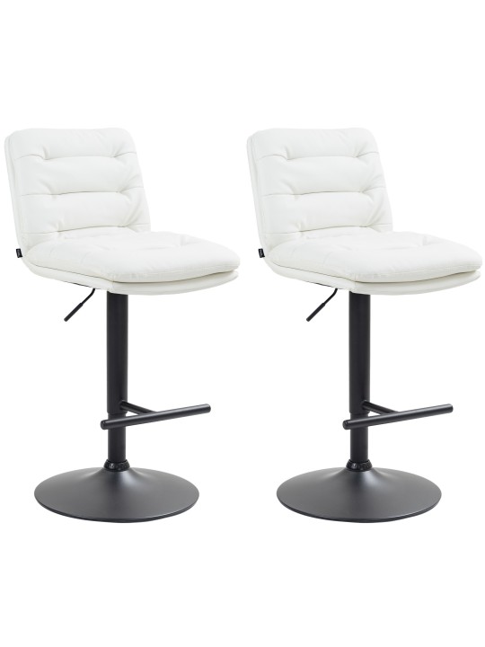 Set van 2 barkrukken Damar kunstleer, wit