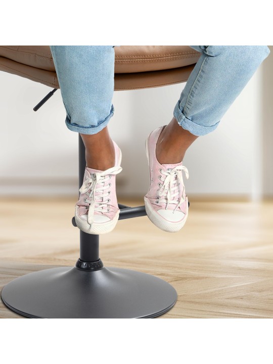 Set van 2 barkrukken Damar kunstleer, lichtbruin