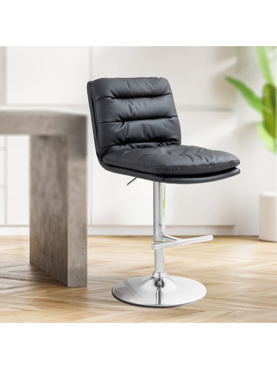 Set van 2 barkrukken Damar kunstleer chroom, zwart