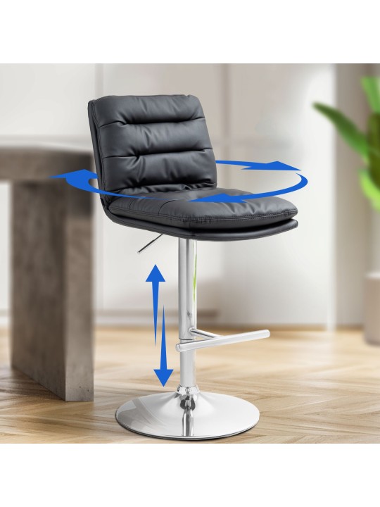 Set van 2 barkrukken Damar kunstleer chroom, zwart