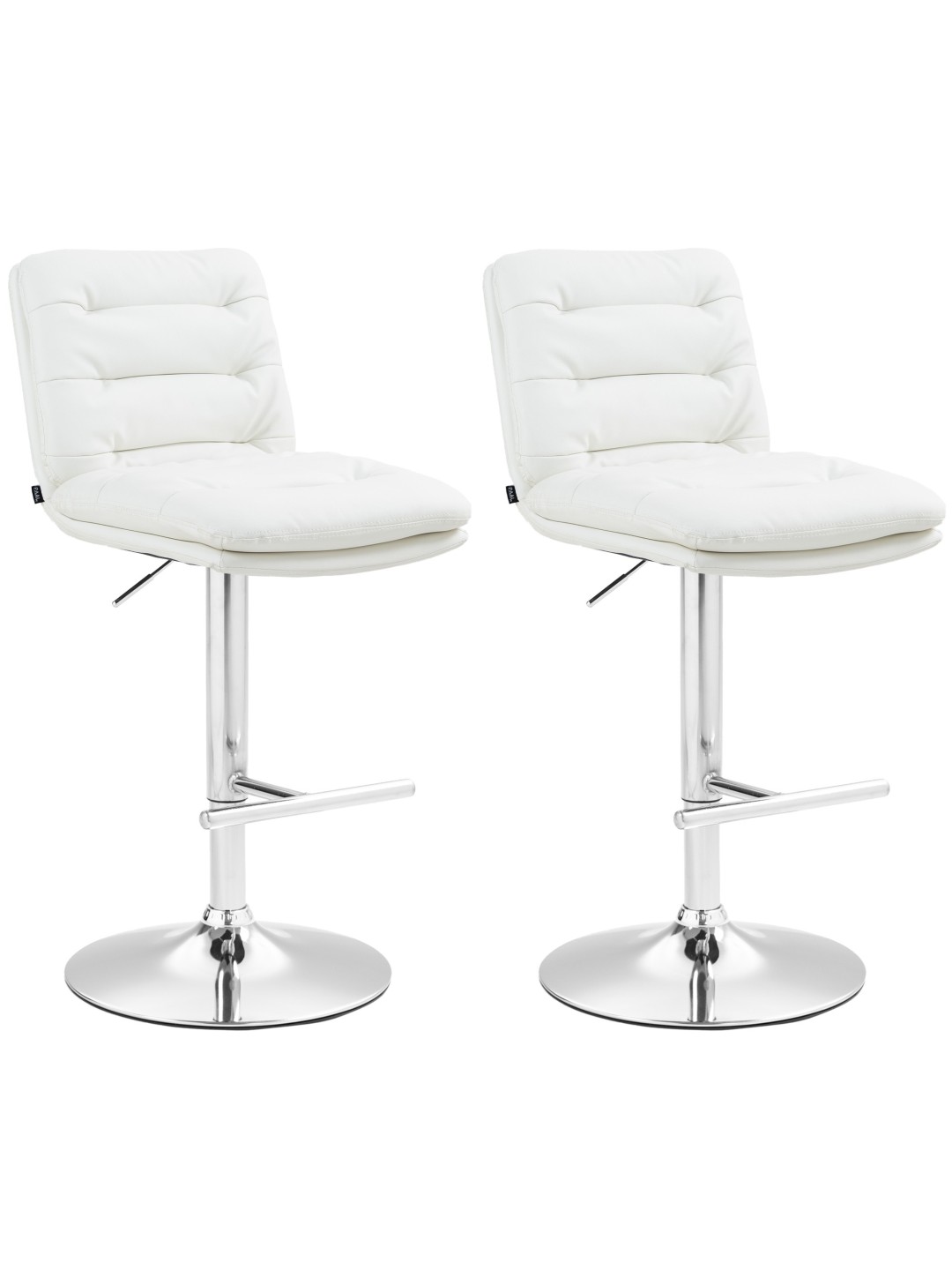 Set van 2 barkrukken Damar kunstleer chroom, wit