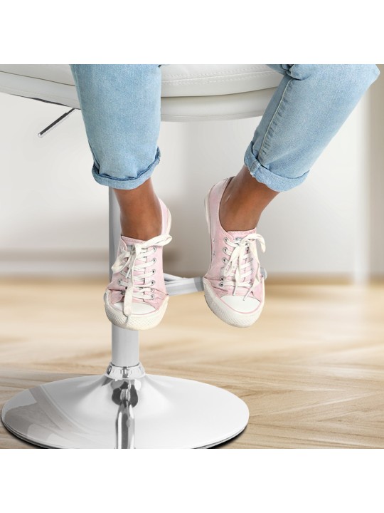 Set van 2 barkrukken Damar kunstleer chroom, wit Set van 2 barkrukken Damar kunstleer chroom, wit