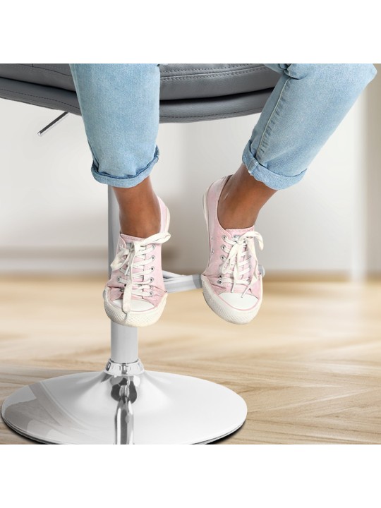 Set van 2 barkrukken Damar kunstleer chroom, grijs