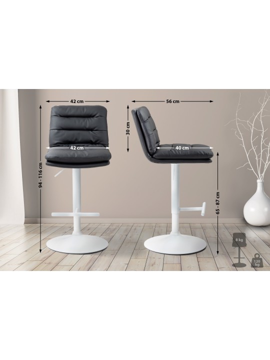 Set van 2 barkrukken Damar kunstleer, zwart
