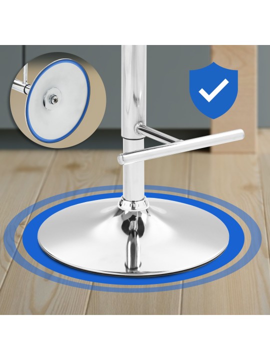 Set van 2 barkrukken Damar stof chroom, crème