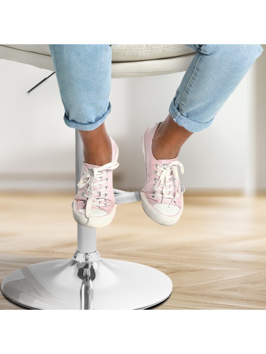 Set van 2 barkrukken Damar stof chroom, crème