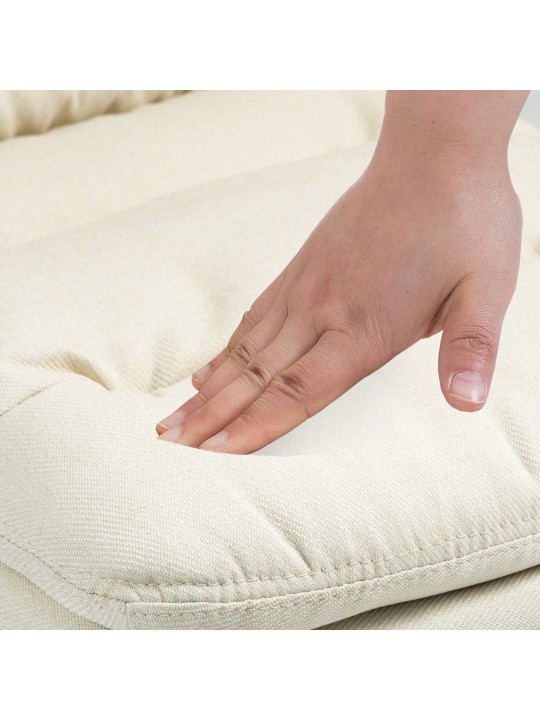 Set van 2 barkrukken Damar stof chroom, crème