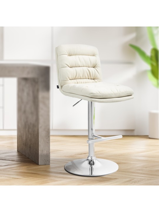 Set van 2 barkrukken Damar stof chroom, crème