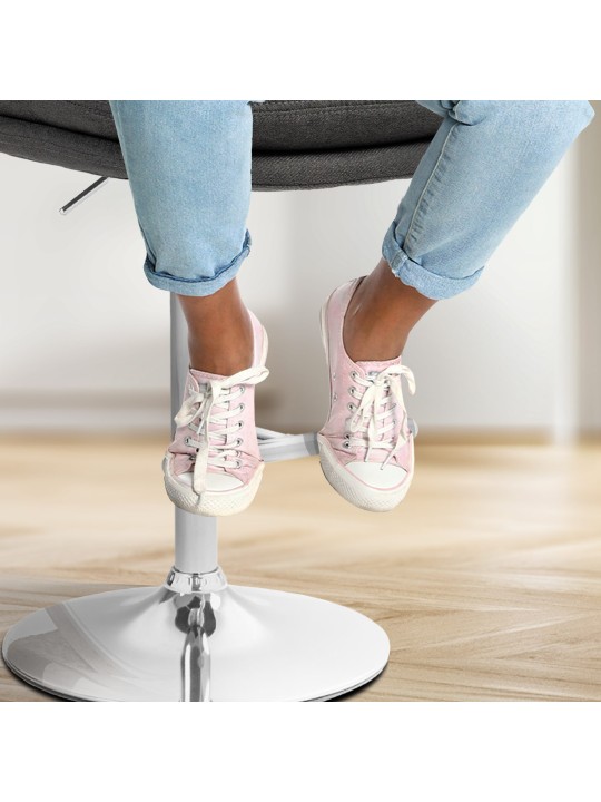 Set van 2 barkrukken Damar stof chroom, donkergrijs