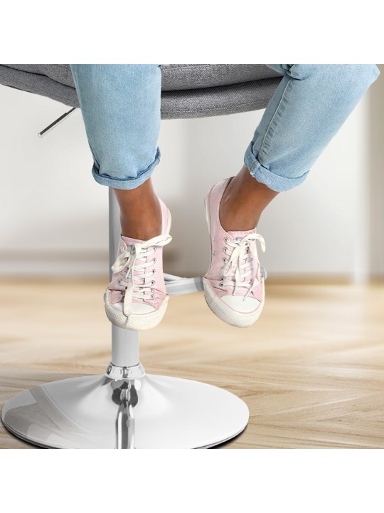 Set van 2 barkrukken Damar stof chroom, grijs