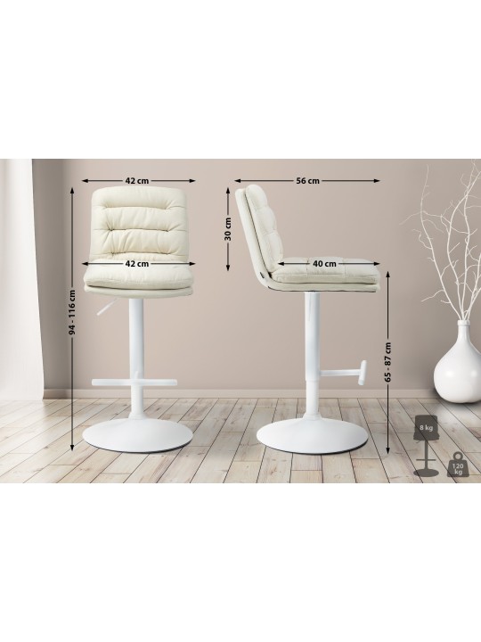 Set van 2 barkrukken Damar stof, crème