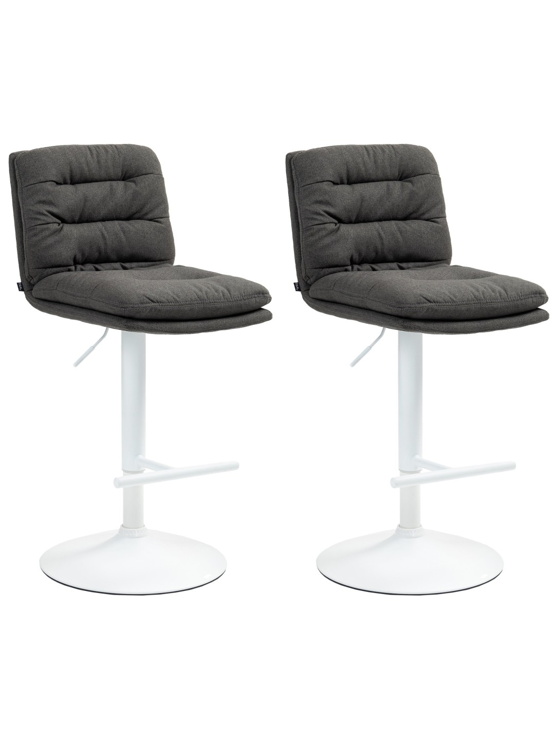 Set van 2 barkrukken Damar stof, donkergrijs