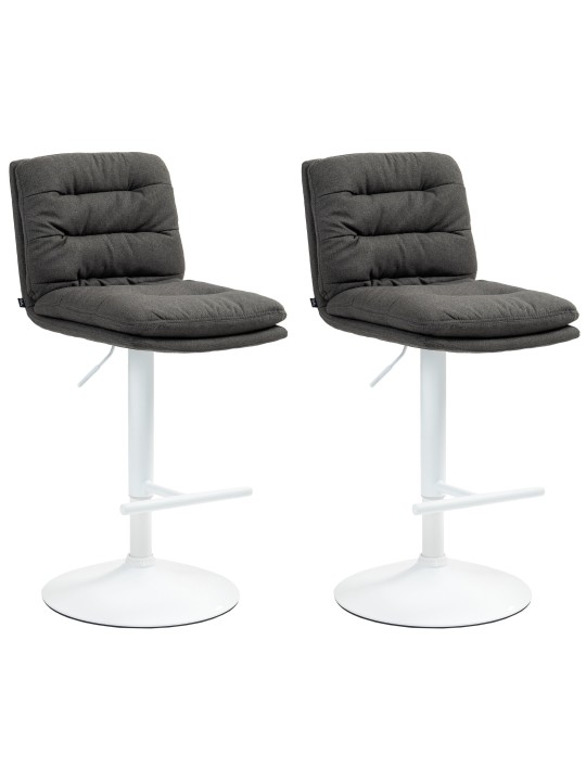 Set van 2 barkrukken Damar stof, donkergrijs