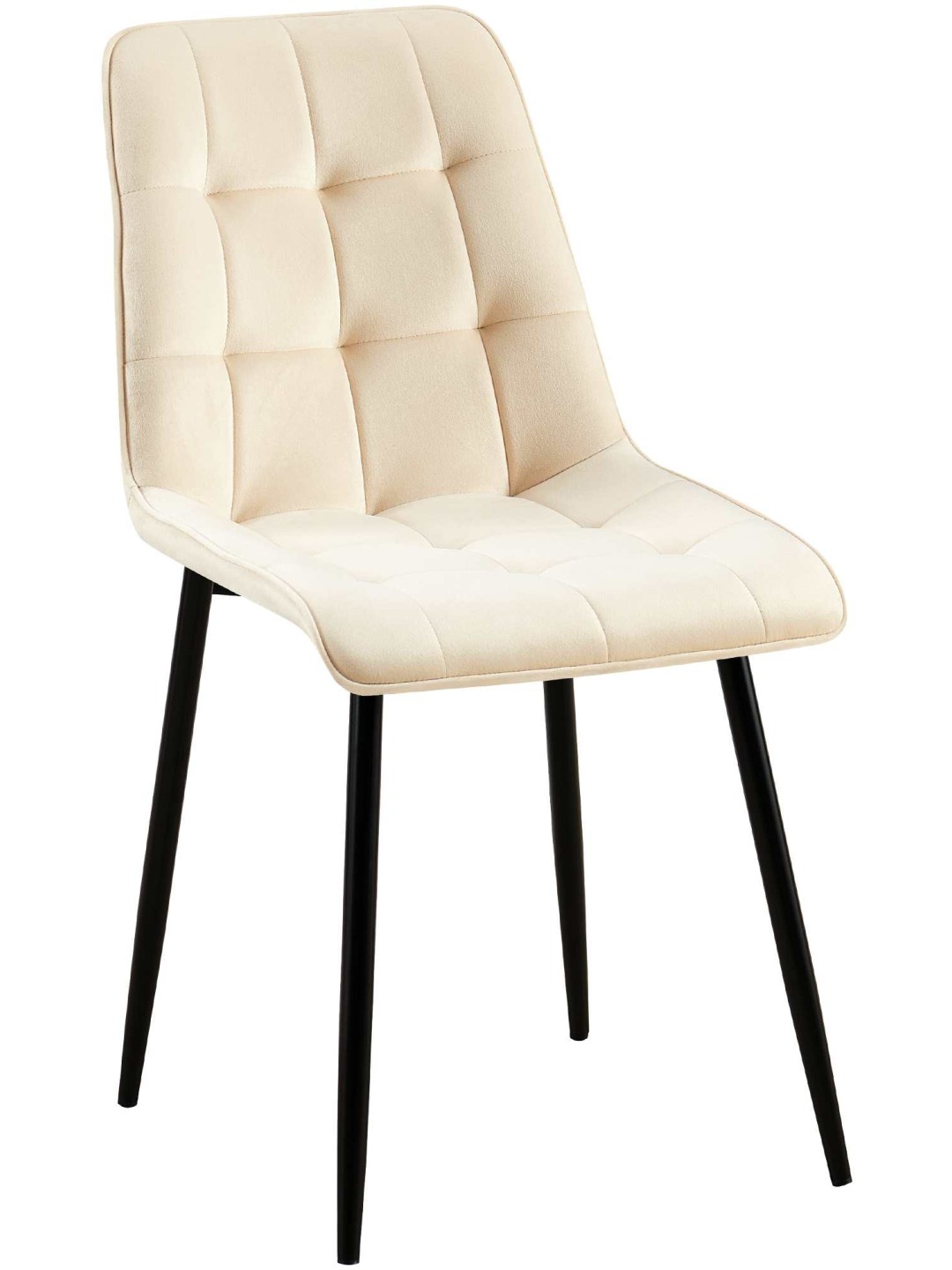 Gifford fluwelen eetkamerstoel, crème