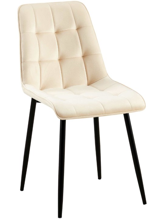 Gifford fluwelen eetkamerstoel, crème