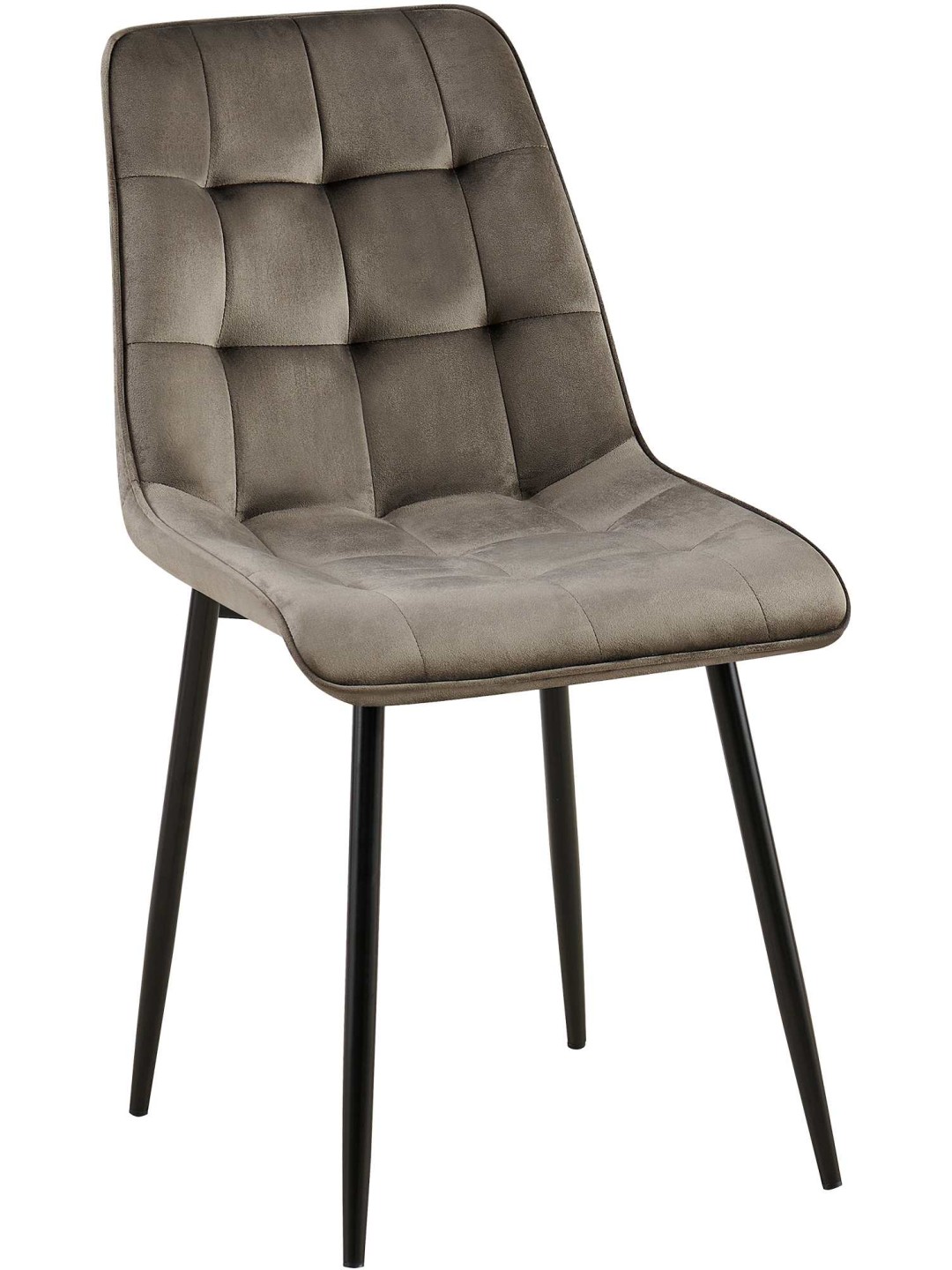 Gifford fluwelen eetkamerstoel, antraciet