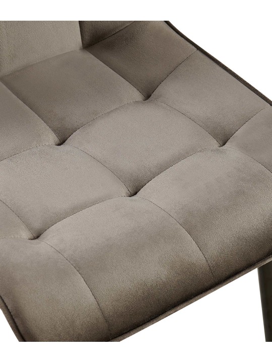 Gifford fluwelen eetkamerstoel, antraciet