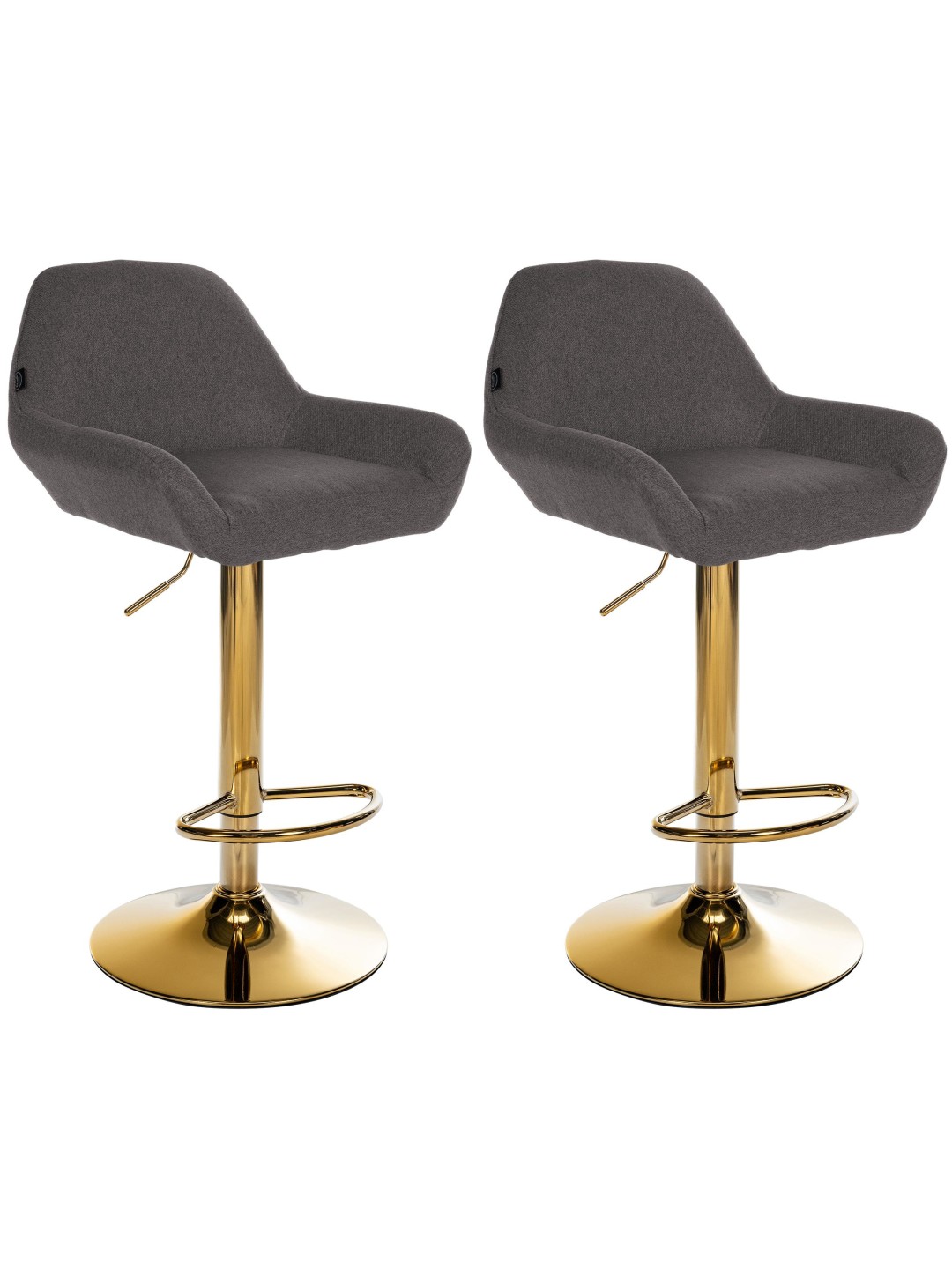 Set van 2 barkrukken Braga goud stof, donkergrijs