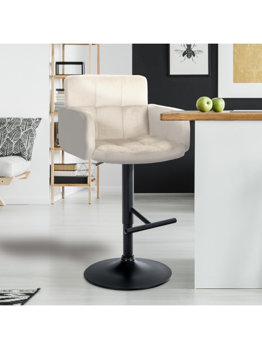 Barkruk Los Angeles fluweel, crème Barkruk Los Angeles fluweel, crème