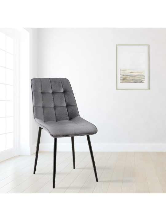 Gifford fluwelen eetkamerstoel, donkergrijs