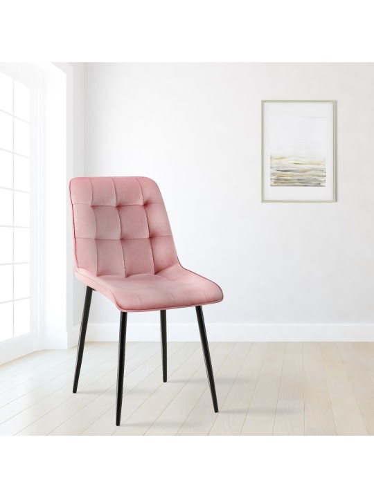 Gifford fluwelen eetkamerstoel, roze