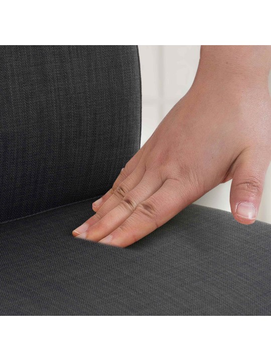 Barkruk Cadiz stof roestvrij staal, donkergrijs