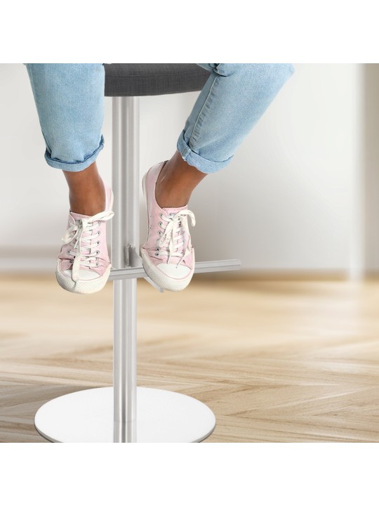 Barkruk Cadiz stof roestvrij staal, donkergrijs