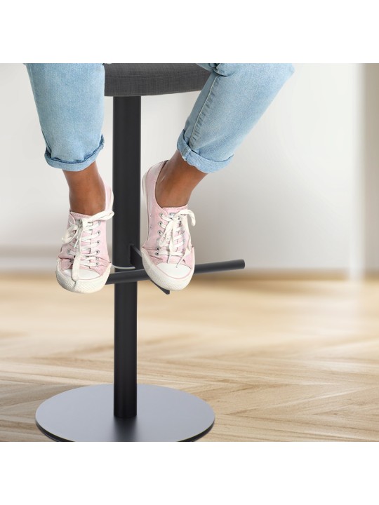 Barkruk Cadiz stof, donkergrijs