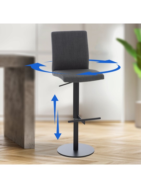 Set van 2 barkrukken Cadiz stof, donkergrijs Set van 2 barkrukken Cadiz stof, donkergrijs