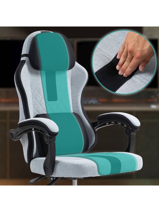 Bureaustoel Miltona stof, grijs/zwart