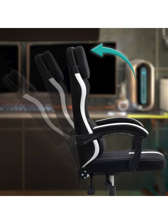 Bureaustoel Miltona stof, zwart/wit