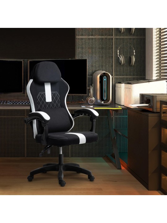 Bureaustoel Miltona stof, zwart/wit